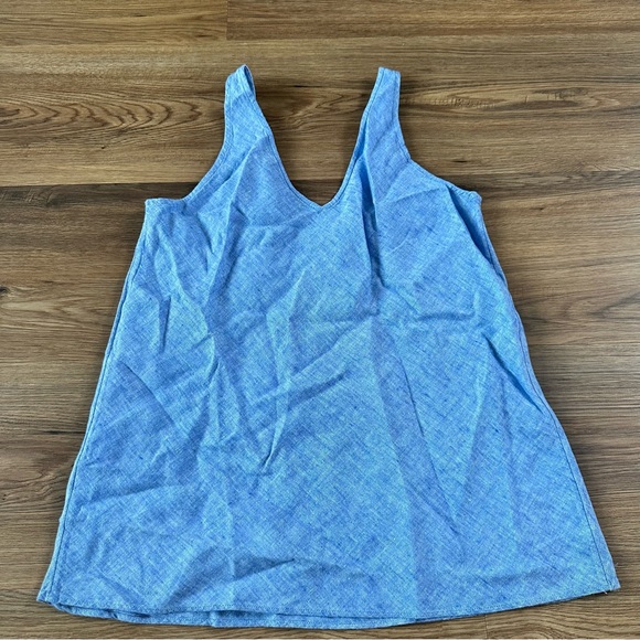 Lilly Pulitzer Florin Tank Top Blue Linen Coastal Beach Resort Nautical Women XS - Picture 3 of 7